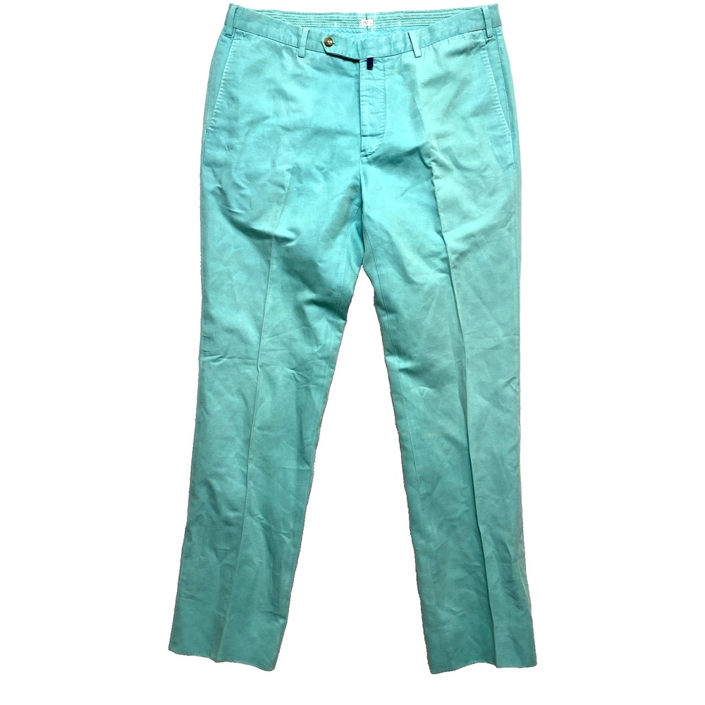 Incotex Chino Lino Pants Mens 34-35 Waist Green Slowear